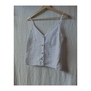 Linen button top
